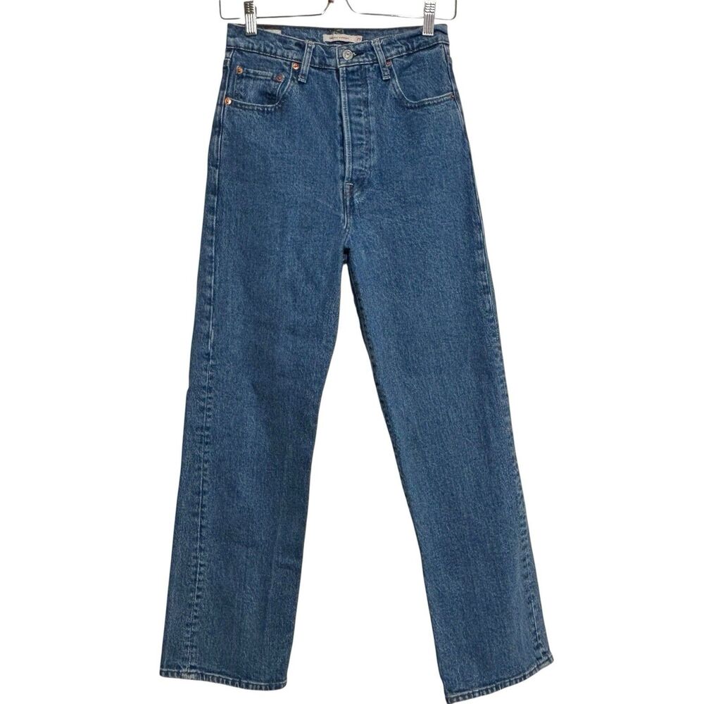Levi's Ribcage Straight Button Fly Jeans Sz 29 Blue